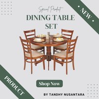 Ensemble de table à manger en bois massif au design moderne avec 4-6 chaises, couleur personnalisée, fabrication directe en usine en Indonésie