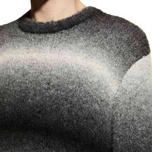Pull en mohair pour homme avec logo personnalisé, motif jacquard flou, tricot, col rond, pull en tricot d'hiver - Product Image 4