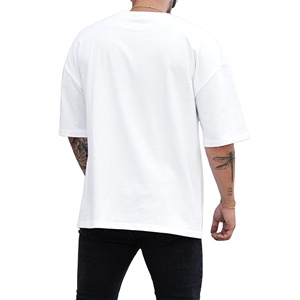 เสื้อยืดทรงถุงขนาดใหญ่สีขาวคอกลมสีขาวขนาดใหญ่ย้อมสีแบบใหม่ - Product Image 2
