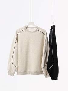 Otoño 380G Heavy Composite Cotton Crew Neck Pullover Sudadera Estilo americano Tidebrand Basic Dropped Shoulder Manga larga Hombres - Product Image 2