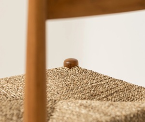 Chaise de bar moderne en bois de teck massif avec corde Finition de couleur naturelle Home Bart Apartment - Product Image 5