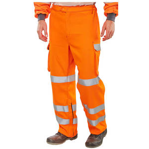 Pantalon de sécurité et de protection personnalisé en coton tissé ignifuge résistant aux acides pour le travail - Product Image 1