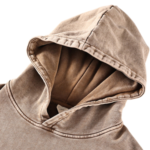 Sweat à capuche personnalisé 100% coton Vintage French Terry Acid Wash Distressed No Strings Oversized Men's Terry Hoodies & Sweatshirts - Product Image 5