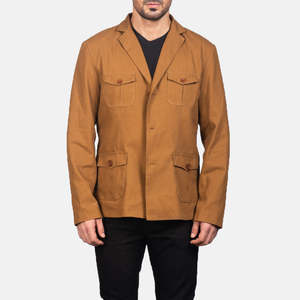 Veste Safari Kajetan Vintage Kaki Taille XL en Tissu Toile Respirant avec Col à Capuche en Polyester, Motif Imprimé Lavé, Fabrication ODM - Product Image 1