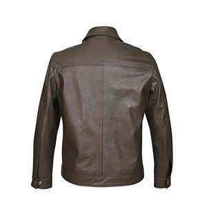 Veste en cuir fine de qualité supérieure à col montant, chaude et confortable pour homme, vente en ligne - Product Image 3