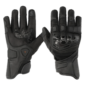 Guantes deportivos de cuero genuino para hombre para carreras de autos e invierno, protección vial impresa personalizada, ropa de motocicleta de cuero corto - Product Image 4