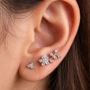 ต่างหูเพชรทรงกลีบดอกฟลูเออร์ - Product Image 4