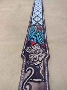 Adjustable Top Handcrafted Genuine Leather Western <b>Belt</b> <b>for</b> Men & <b>Women</b> Classic Western Style with Fashionable Brass Buckle set - Product Image 2