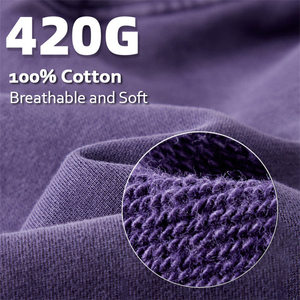 Sudadera con capucha para hombre desgastada de peso pesado 420GSM con capucha 100% algodón French Terry Acid Wash Retro Sudadera con capucha para hombre impresa - Product Image 4