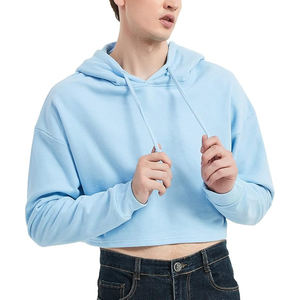 NOUVEAU Sweats à capuche personnalisés de haute qualité en coton épais Pullover vierge Sweats à capuche courts à épaules tombantes pour hommes - Product Image 4