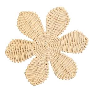 แผ่นรองจานหวายสไตล์โบฮีเมียนสำหรับตกแต่งโต๊ะกลมเสื่อดอกไม้ขายส่ง - Product Image 5