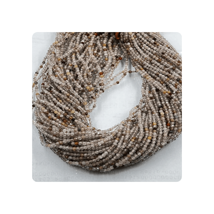 Cuentas Rondelle facetadas de Cuarzo rutilado de cobre Natural de alta calidad 2mm-2:5mm tamaño 13 pulgadas hebra para la fabricación de joyas - Product Image 1