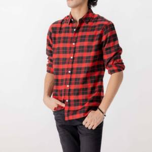 Camisa de Franela de Manga Larga 100% Algodón para Hombre, Estilo Informal, Holgada, con Botones, Estampado a Cuadros, Ajuste Regular, Transpirable, Talla Grande - Product Image 1