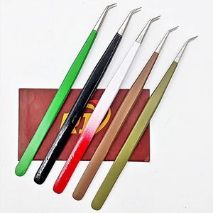 Pinzas de Precisión para Extensión de Pestañas, de Acero Inoxidable Ecológico, Antiestáticas, Duraderas, con Punta Puntiaguda, para Manicura, Marca Privada - Product Image 5