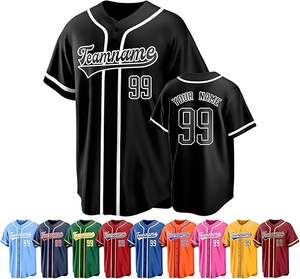 Venta al por mayor 100% poliéster personalizado sublimación equipo camisetas transpirable rayas béisbol y ropa de Softbol - Product Image 3