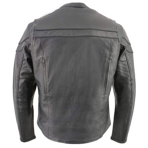 Chaqueta de cuero informal para hombre de alta calidad, ajuste cómodo y mangas completas, diseño único, teñido liso y recubierto - Product Image 2