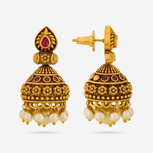 Boucles d'oreilles pendantes bohèmes plaquées or, motifs géométriques cœur et goutte d'eau - Product Image 4