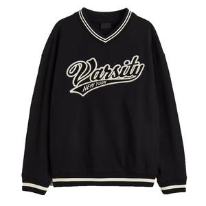 Oversized Fit <b>V</b> <b>Neck</b> Winter Fleece <b>Sweatshirt</b> Wholesale High Quality Customized School Collage <b>Women</b> Custom Logo Plus Size OEM - Product Image 1