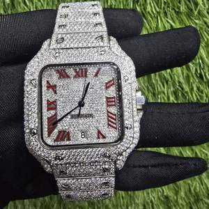 นาฬิกาโมอิสซาไนต์แบบ Iced Out VVS สำหรับผู้ชาย หน้าปัดตัวเลขโรมัน ผ่านการทดสอบเพชร เครื่องประดับฮิปฮอปสุดหรู มีจำหน่ายแบบขายส่ง - Product Image 1