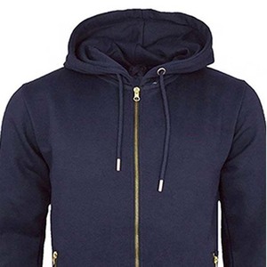 Survêtement de sport respirant deux pièces bleu marine coupe standard avec logo personnalisé, 66 % coton, 34 % polaire, en vente - Product Image 2