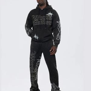 Nouveaux sweats à capuche avec strass pour hommes cousus sur mesure anti-rides sweats à capuche pour hommes avec strass de haute qualité au tarif de gros - Product Image 5