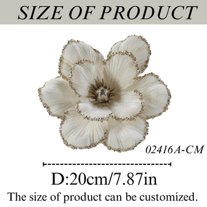 Bestseller Champagne velluto <span class=keywords><strong>Magnolia</strong></span> di natale artificiale fiori glitterati festa decorazione floreale albero di Natale alta materiali - Product Image 2
