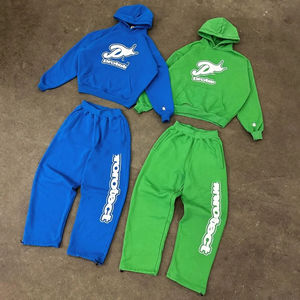 ชุดวอร์มกางเกงวอร์มผ้าฝ้ายมีฮู้ดพิมพ์ลาย - Product Image 1