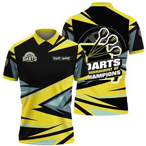 Camiseta de Polo de Dardos Personalizada por Sublimación, Jersey con Botones Personalizado, Camiseta de Manga Corta Dart Master, Diseña Tu Propia Camiseta de Dardos - Product Image 1