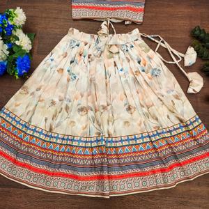 Shoryam Fashion Kids Ethnic Collection, Lehenga Choli pour filles, imprimé numérique, longueur au sol, design Dori au dos, Chaniya Choli pour fête - Product Image 3