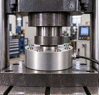 Capteur de force de compression haute précision 2-1000 kN type pancake/donut IP67 pour machine d'essai universelle et presse hydraulique