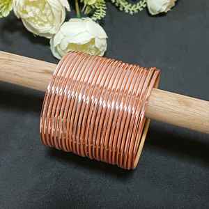 Bijoux de mariage indien Bracelet classique en métal brillant uni Bracelet traditionnel de mariée Bracelet Ensemble de bijoux indiens, couleur orange - Product Image 2