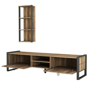 Unidad de TV de nogal de lujo exclusiva del superventas de Turkiye, Panel de madera de estilo de diseño moderno para casa de campo, sala de estar, muebles para el hogar - Product Image 4