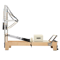 Torre de Pilates de Madera de Alta Calidad para Gimnasio en Casa, Sistema de Resortes Ajustable, Plataforma Acolchada, Entrenamiento de Postura