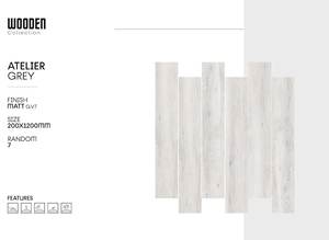 Baldosa antideslizante 200x1200 Baldosa de grano de madera de cerámica completa Acabado mate para piso o pared - Product Image 3