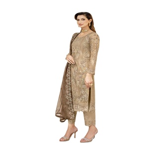 Soldes Exceptionnelles : Tenue de Mariage de Luxe Pakistanaise et Indienne Entièrement Cousue en Chiffon (Shalwar Kameez Dupatta) – Robe de Soirée pour Femme – Vente en Gros - Product Image 1