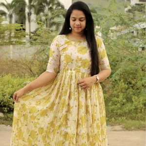 <span class=keywords><strong>Georgette</strong></span> Giả Với Áo Choàng Xếp Li In Họa Tiết Có Vẻ Đáng Yêu Đối Với Trang Phục Dự Tiệc Cho Nữ Trang Phục Thường Ngày - Product Image 1