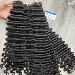 Extensions de cheveux vierges vietnamiens en gros, cheveux humains, vague profonde, trame, mèches naturelles et fermeture en dentelle - Product Image 2