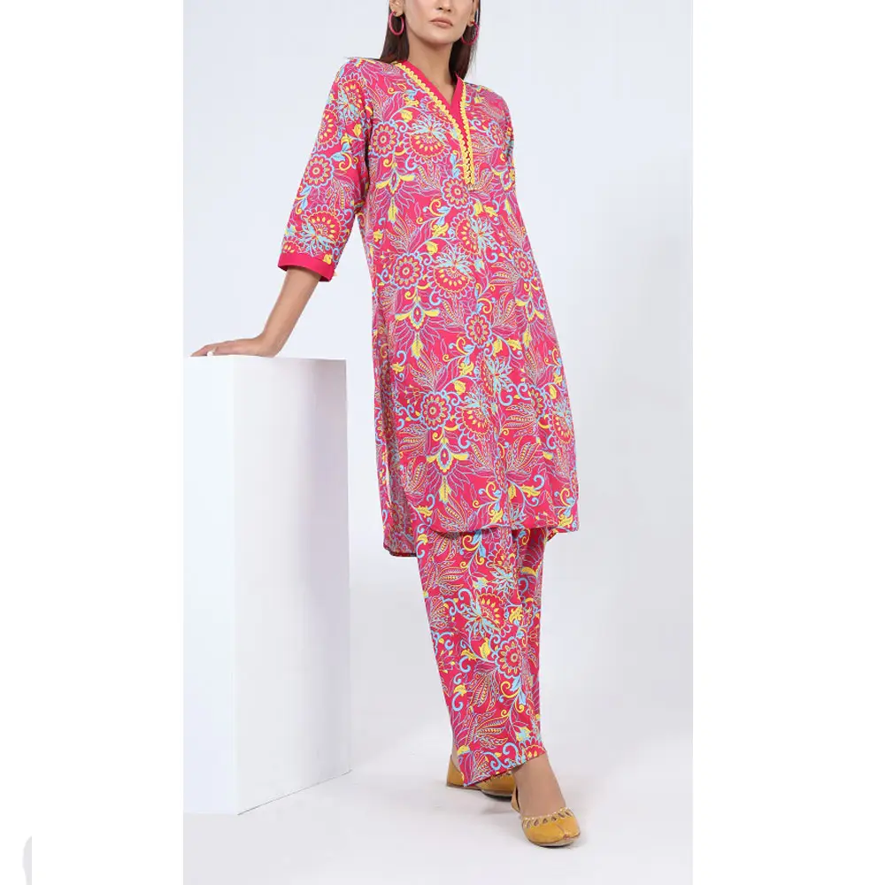 2024 neue Mode Premium Qualität Bestseller Damen 2-teiliges Rasenkleid aktuellster trendy Stil Damen Shalwar Kameez Sets