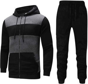 Ensembles de survêtements pour hommes tendance en hiver, grande taille, design uni décontracté, 100% coton, léger, séchage rapide, respirant, deux pièces - Product Image 6