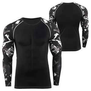 MMA China sublimación Surf en blanco liso manga larga personalizado hombres BJJ Rash Guard - Product Image 3
