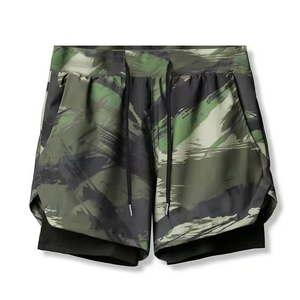 Shorts de basketball pour hommes, couleur unie, confortables, séchage rapide, polyester, double couche, respirants, style streetwear, mi-longueur - Product Image 4