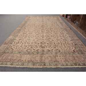 คลาสสิกสีเบจสีน้ำตาลขนาด4.7x8.6ฟุตวินเทจผ้าวูลตุรกีเป็นมิตรต่อสิ่งแวดล้อมทำจากยางเย็บปะติดปะต่อสี่เหลี่ยมผืนผ้าโถงทางเดินข้างเตียงพรมใหม่ - Product Image 2