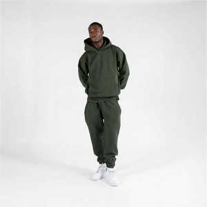 Sudadera con Capucha Cuadrada para Hombre de Alta Calidad, Personalizable con Logotipo, Estilo Urbano Vintage, Color Verde Oscuro, Algodón Grueso - Product Image 5