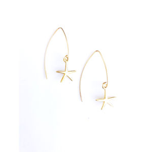 Boucles d'oreilles pendantes unisexes en alliage de zinc plaqué or Starfish Fashion - Product Image 1