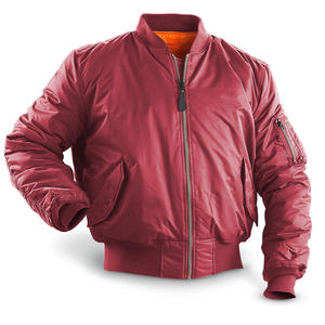 Chaqueta de Bombardero a prueba de viento Vintage para hombre de peso ligero de calidad superior hecha por profesionales Color sólido cremallera completa poliéster/algodón - Product Image 5