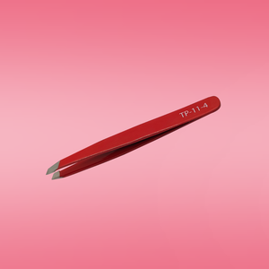 Pinzas de Cejas Profesionales RED TP 11-4 de Acero Inoxidable con Punta Inclinada, Herramienta de Precisión para Salón de Belleza - Product Image 2