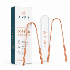 DIVRIS ที่ขูดลิ้นรูปตัวยูทองแดง ใช้ซ้ำได้ ออกแบบตามหลักสรีรศาสตร์ สำหรับทำความสะอาดช่องปาก พกพาสะดวก ใช้ได้ทุกวัน รุ่น NJC-7406 - Product Image 3