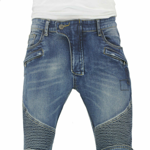 D Ride Moto Blue Denim Breathable Quick Dry Motorbike <b>Jeans</b> with <b>Elastic</b> Panels and Removable Protectors for Comfort and Safety - Product Image 5