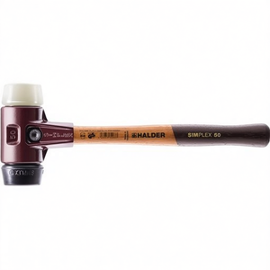 Soft-Faced <b>Hammer</b> 405mm Long 60mm Head Diameter Medium-Hard/Hard Wood/Rubber Black/Nylon White HALDER - Product Image 3