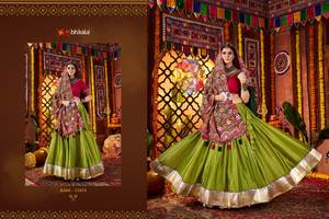 ออกใหม่ออกแบบ chaniya choli กับ dupatta คอลเลกชัน lehenga ยาว (เย็บ) 40นิ้วยาว42เอว - Product Image 4